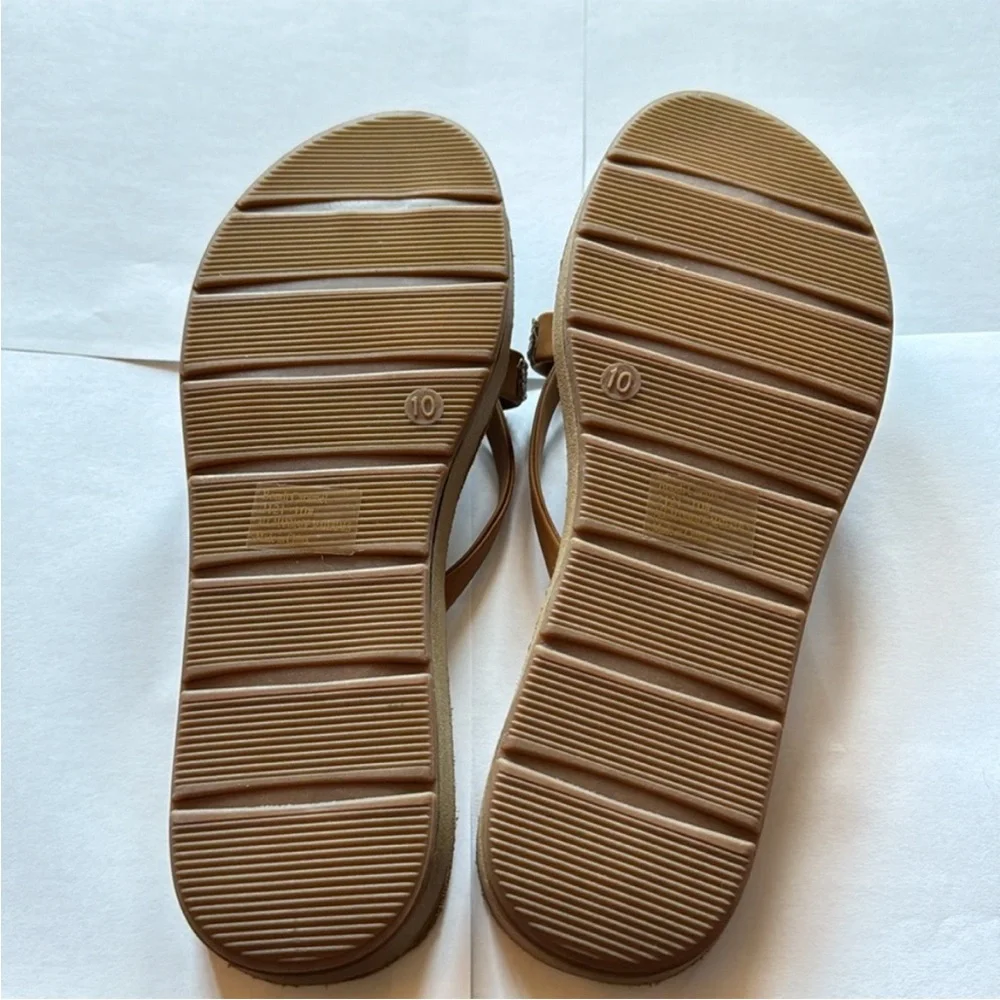 Seven7 Tan Casual Sandals Lightweight Thong